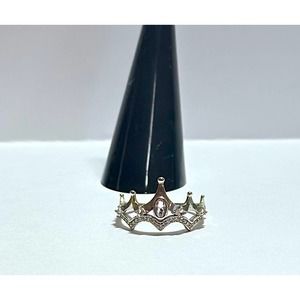 SterlingSilver 925 QUEEN CROWN Pink Topaz Ring Size 10